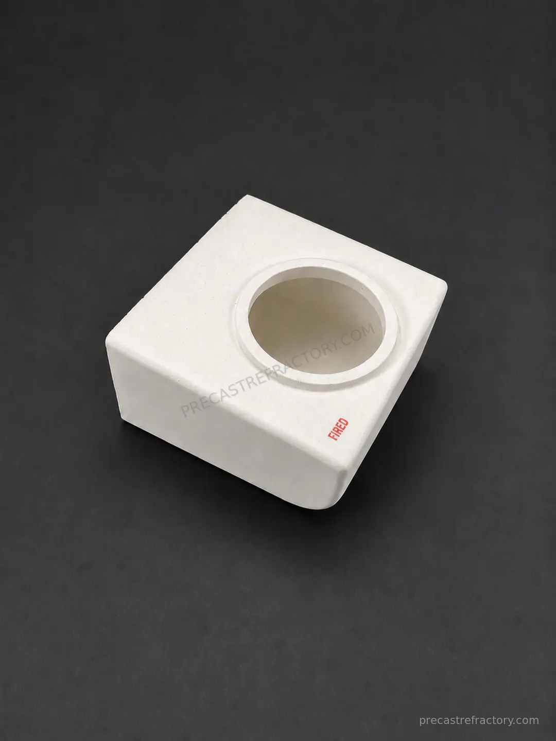 Custom fused silica precast refractory flow component